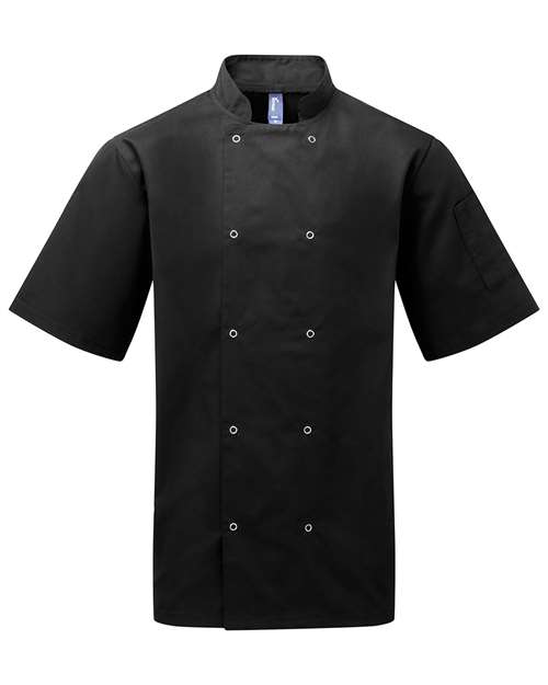 Unisex Ten Studded Front Short Sleeve Chef Coat - Cabcity Shop
