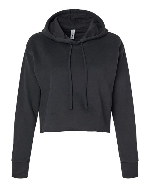 Women's Laguna Sueded Raw Edge Crop Hoodie Sweatshirt - Cabcity Shop